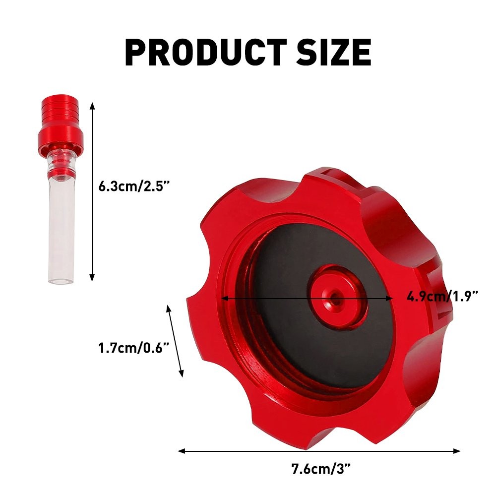 1x Red Fuel Gas Tank Motorcycle Cap Cover For 51-54mm Car Auto Replacement Parts