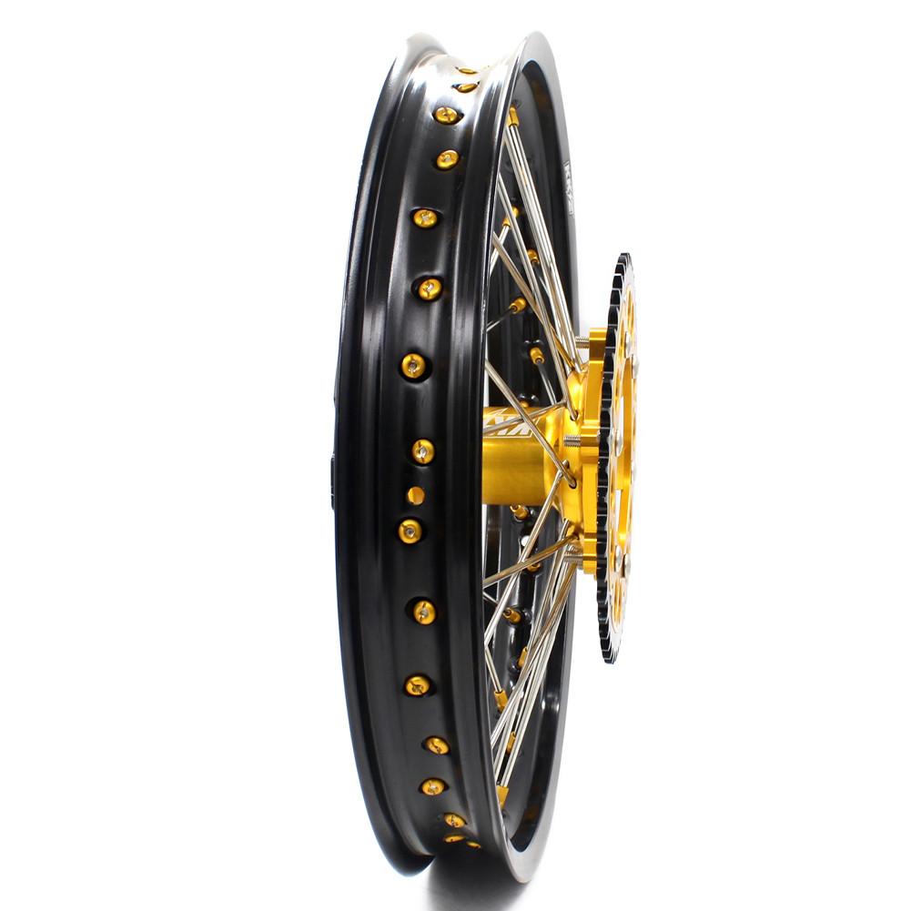Fit Suzuki RM125 RM250 1996 1997 1998 1999 2000 KKE 21”-19” Gold Nipple Wheels