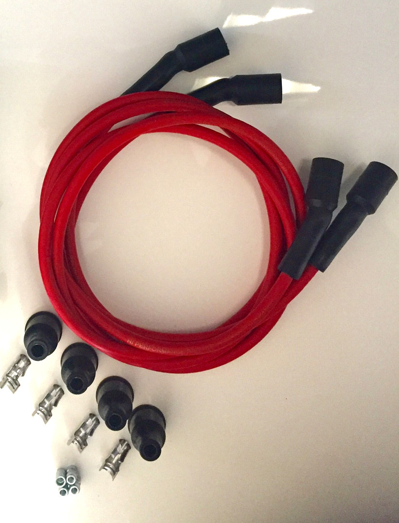 Dynatek Dyna Spark Plug Wires Set Red Silicone 7mm Copper Core DW300 DW-300