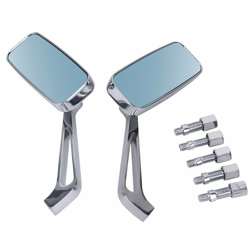 Rectangle Motorcycle Mirrors For Harley Cruiser Bobber Chopper Softail Sportster