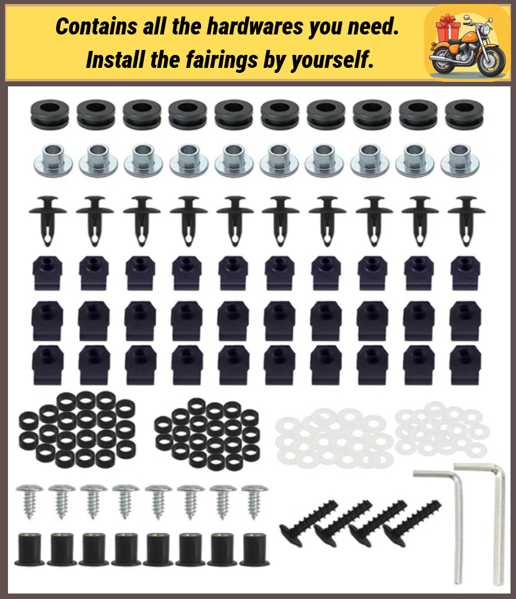 Black Complete Fairing Bolt Kit Bodywork Screws Set for Yamaha 2008-2016 YZF R6