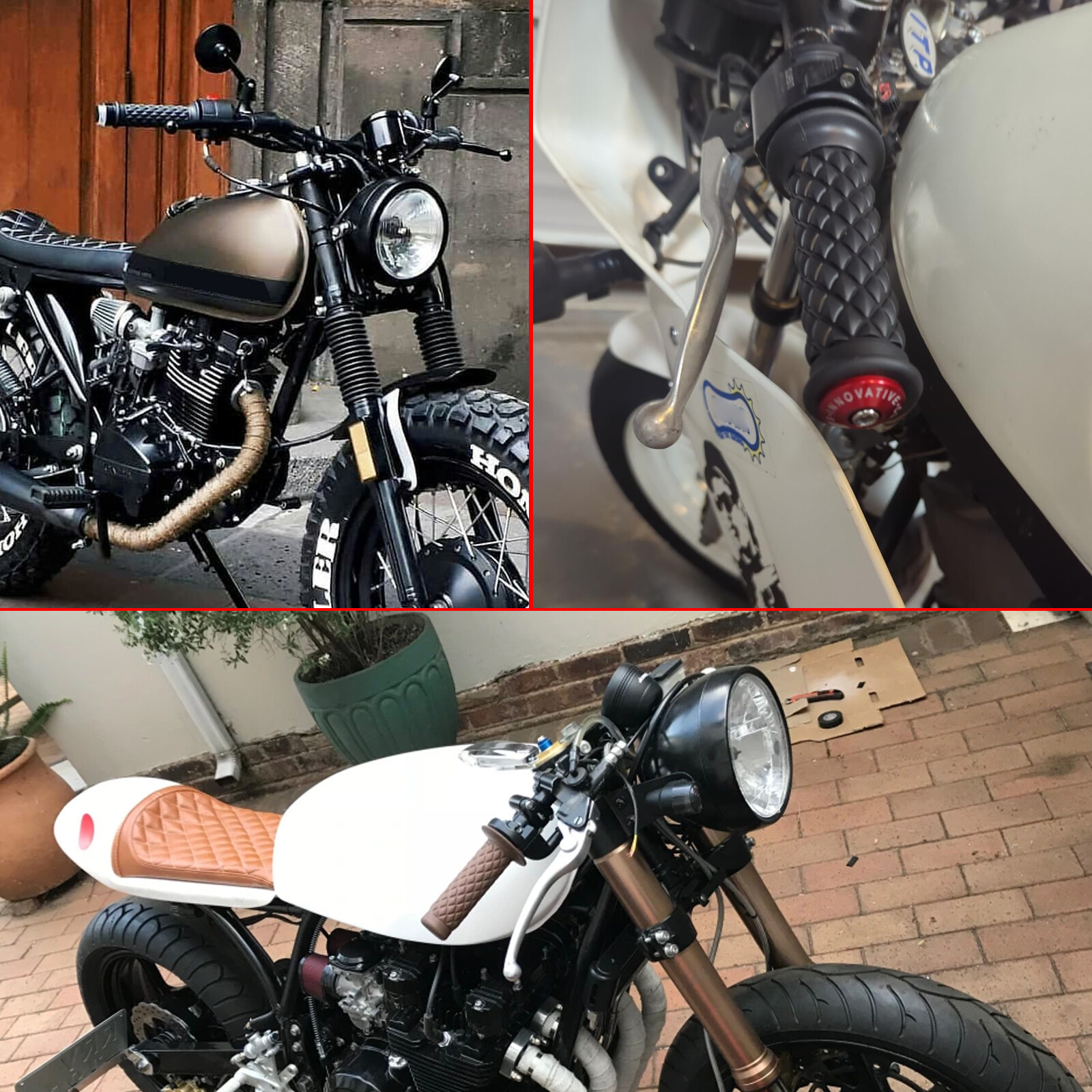 7/8″ 22mm+25mm Thruster Grip Hand Grips For Ducati Scrambler 400 800 1100 Custom