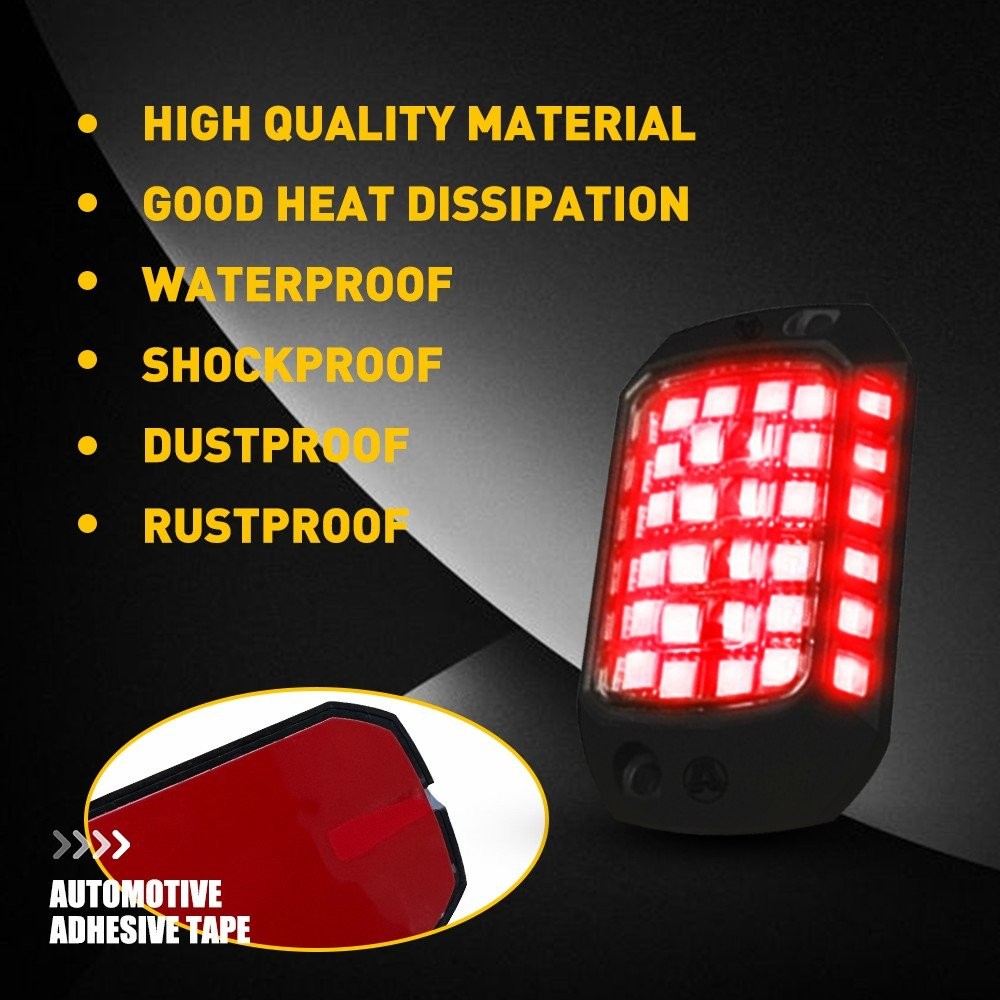 4PCS 36-LED Underbody Light Underglow Bars For Reverse Yacht Dome Light Red Lamp