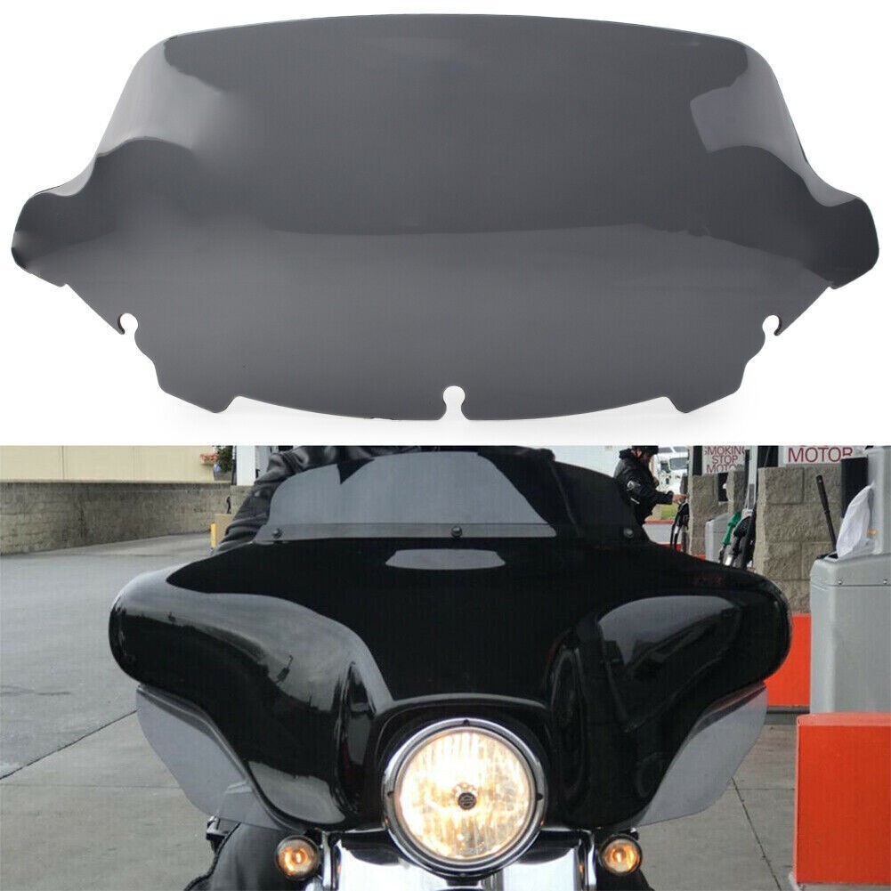 Smoke 10.5″ Wave Windshield Windscreen For 2014-2024 Harley Touring Street Glide
