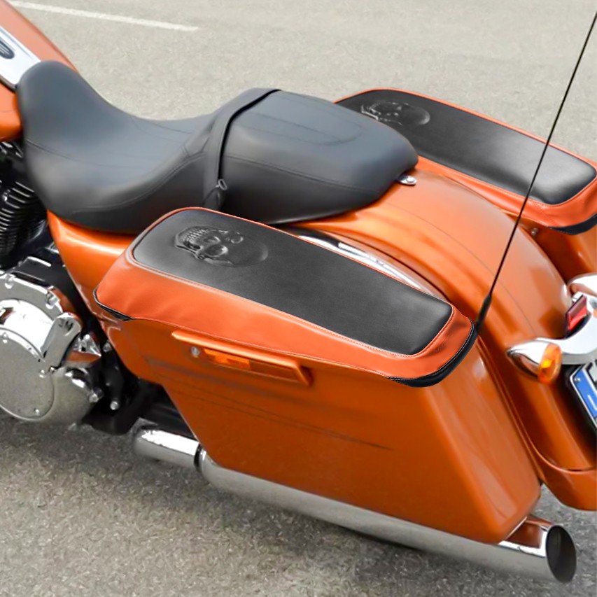 Pair Hard Saddlebag Lid Covers Shield Fit For Harley Electra Glide FLHTC 14-22