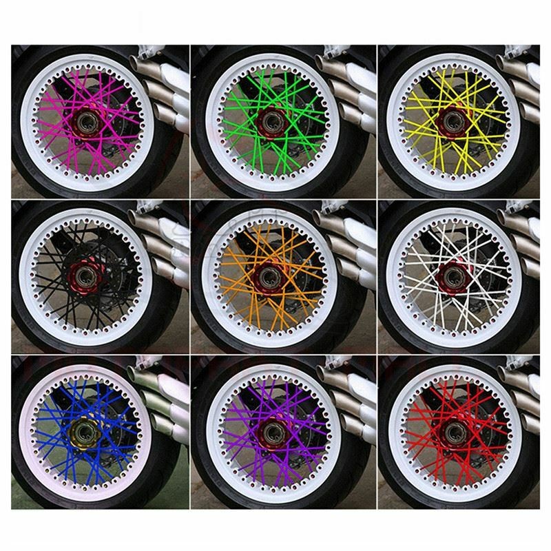 72PCS Spoke Covers Wheel Wrap Skins For Dirt Bike Motorcycle E-Bike Pit Bike
