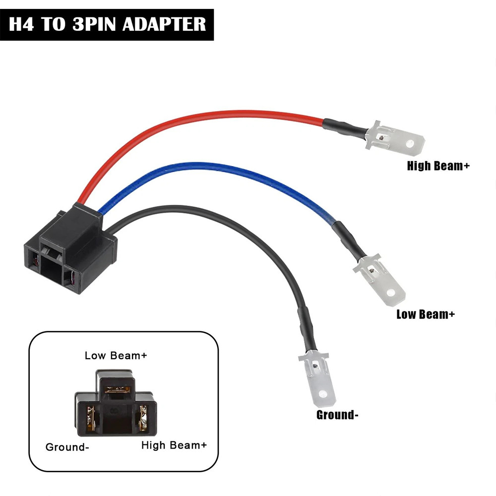 2Pcs 9003 H4 Headlight Heavy Duty Wire Harness Female Socket Extension Connector
