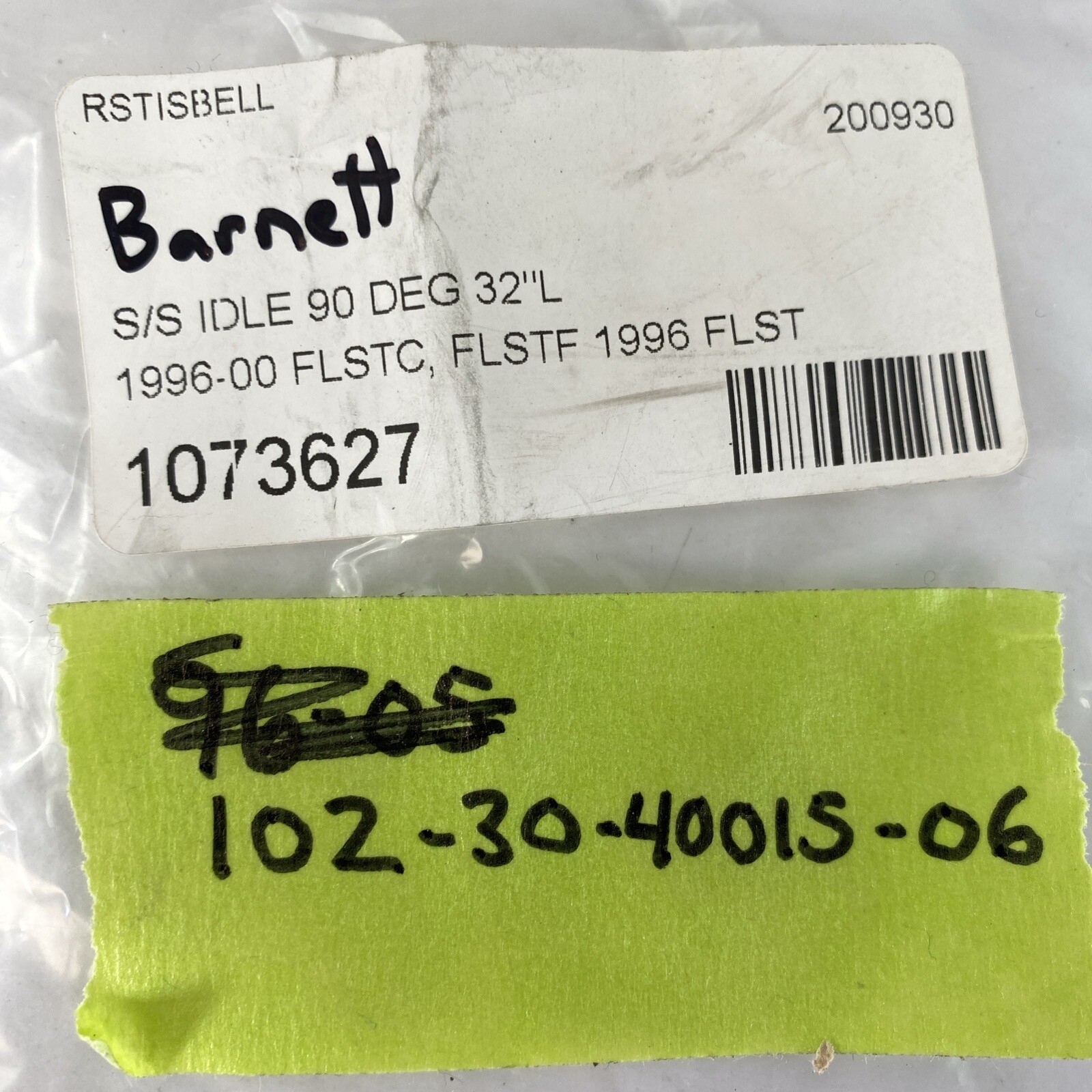 Barnett Clear Coat Idle Cable +6″ 38in Harley Davidson FX 96-05 102-30-40015-06