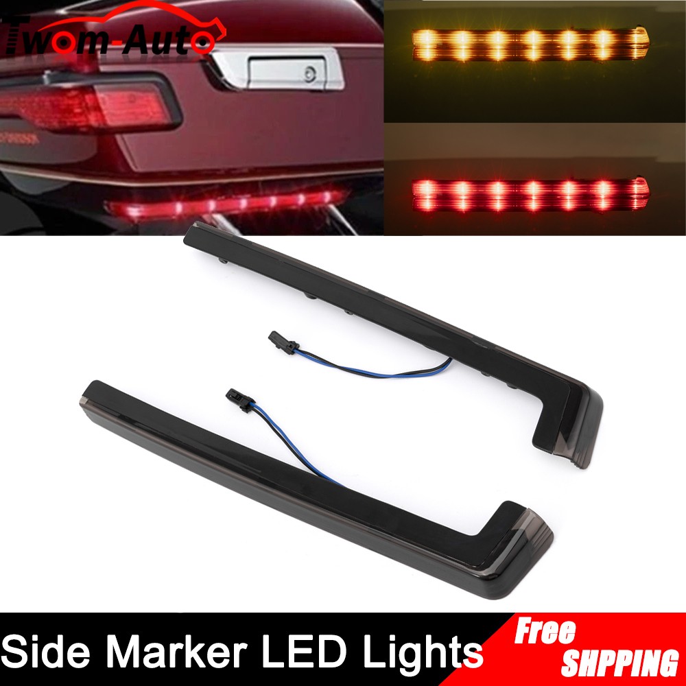 Accent Smoke Side Marker LED Light For Harley Tour Pack Road Street Glide 06-25
