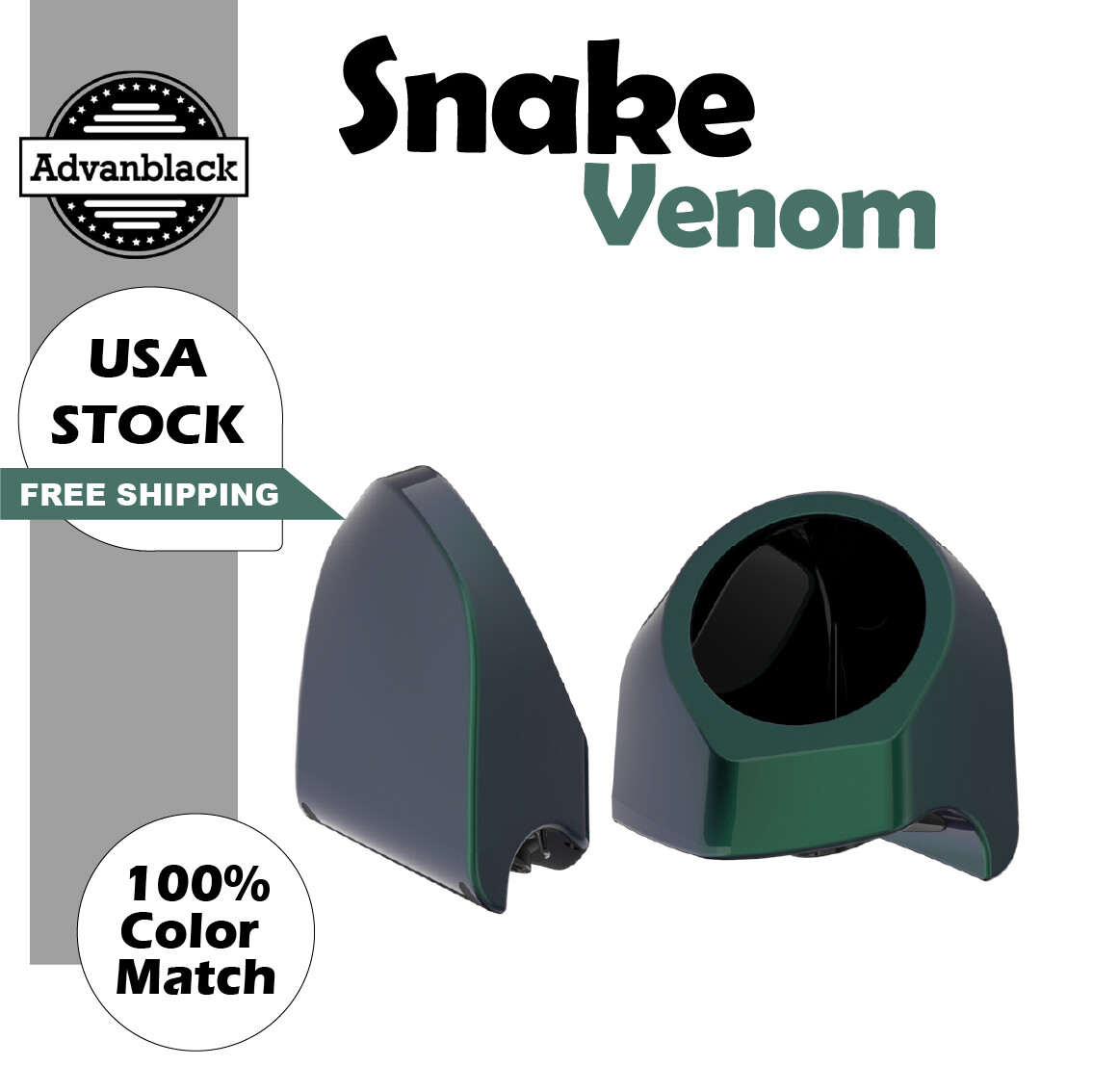 Snake Venom 6.5 inches Speaker Pods Fits Advanblack & Harley King Tour Pack