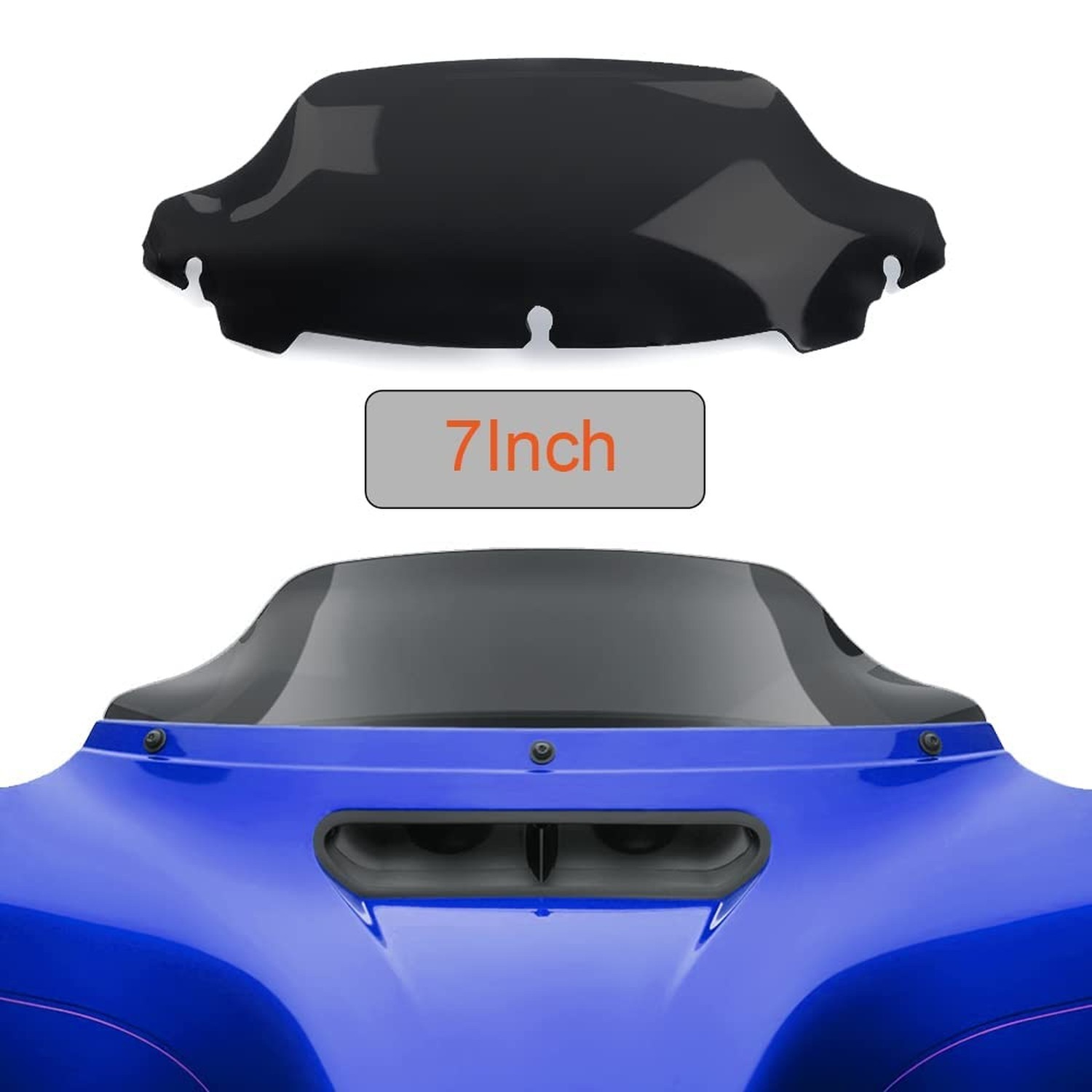 WYNMOTO Black 7″ Wave Windshield Windscreen Wind Splitter Compatible for 2014…