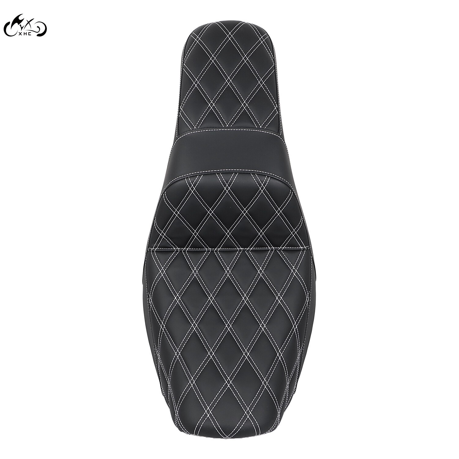 White Stitching 2up Rider Driver Passenger Seat For Harley Dyna 06-17 Street Bob