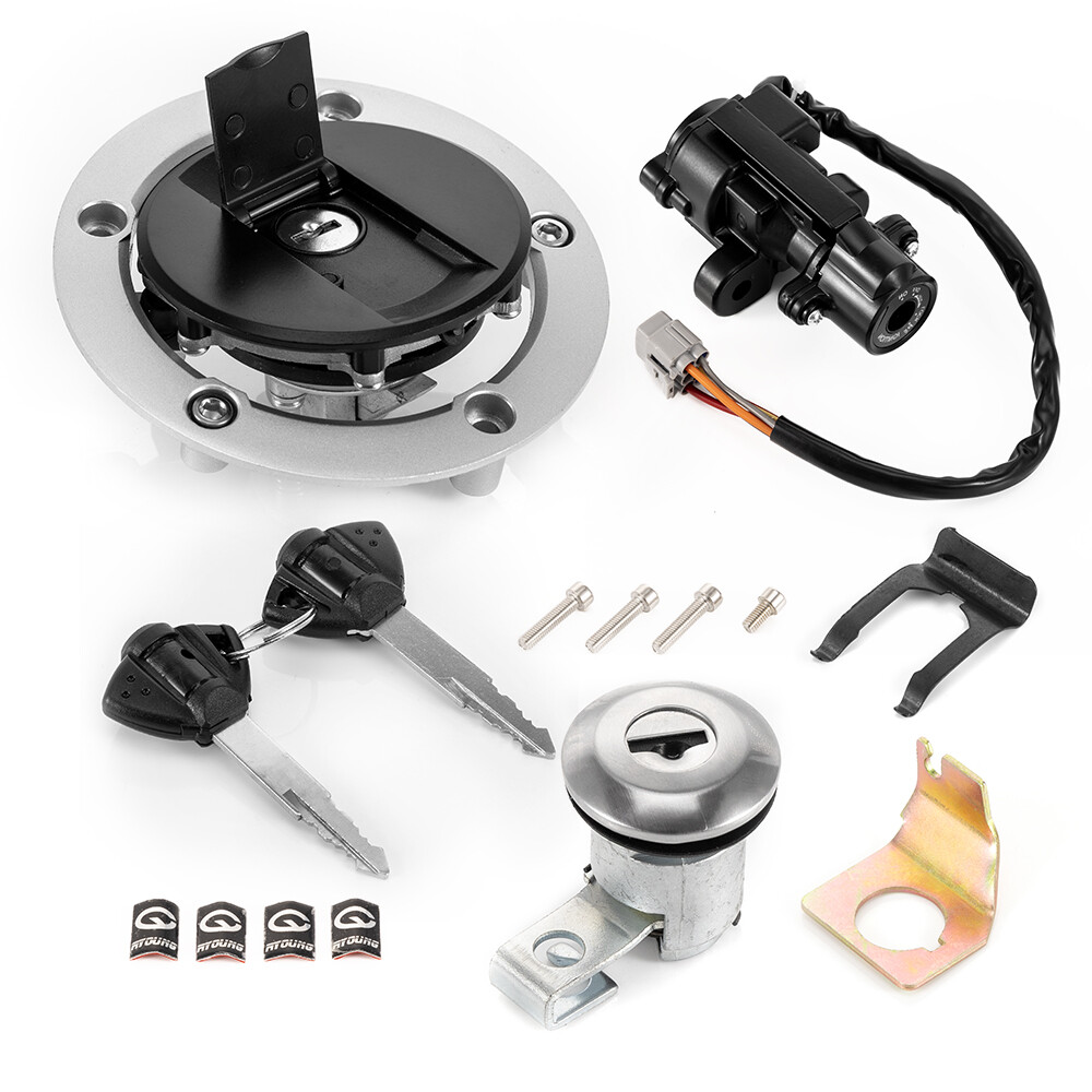 For Suzuki Gsxr 1000 600 750 Ignition Switch Fuel Gas Cap Seat Lock Keys kit New