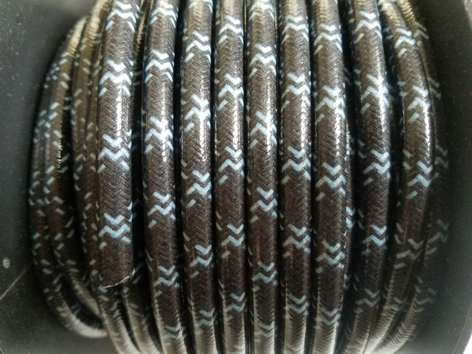 7mm Copper Core BRAIDED CLOTH Black Blue dual cross tracers SPARK PLUG WIRE Foot