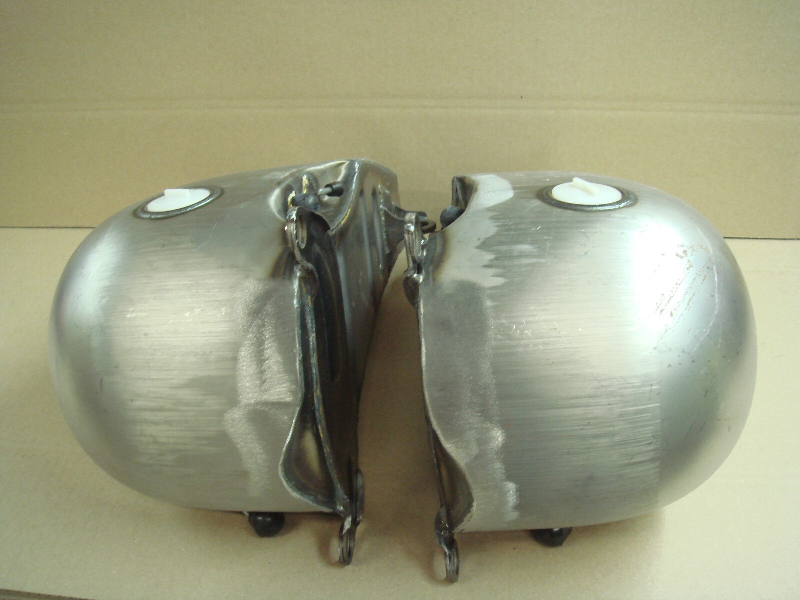 Harley Gas Tank Split Softail 1984-1999 Raw Steel Left Petcock V-Twin 38-0152 X1