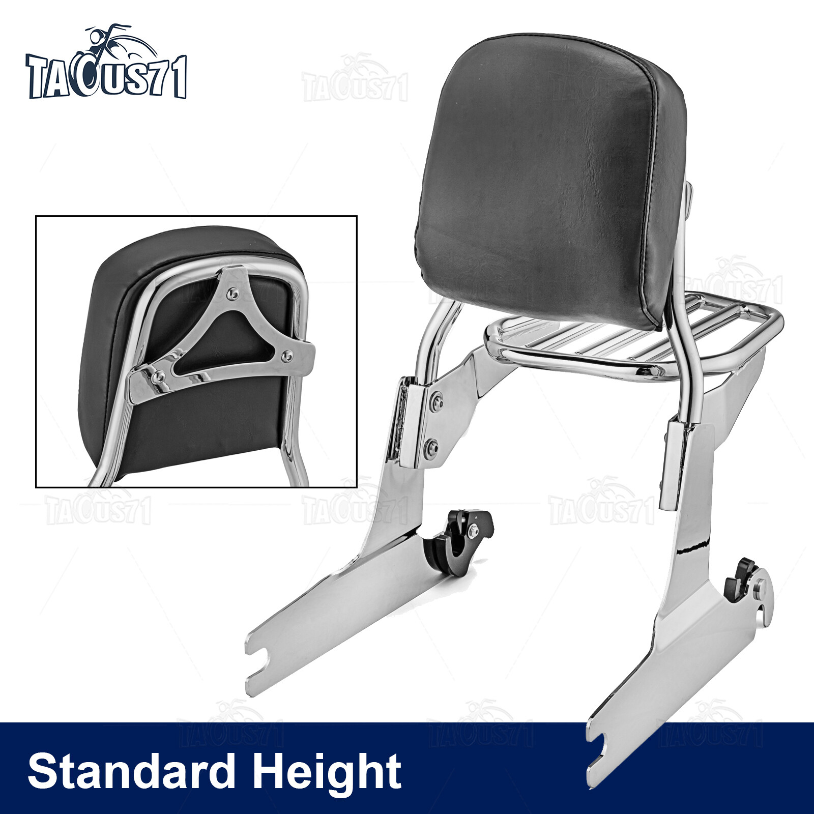 Passenger Backrest Sissy Bar+Luggage Rack For Harley Softail Deluxe FLSTN 05-17