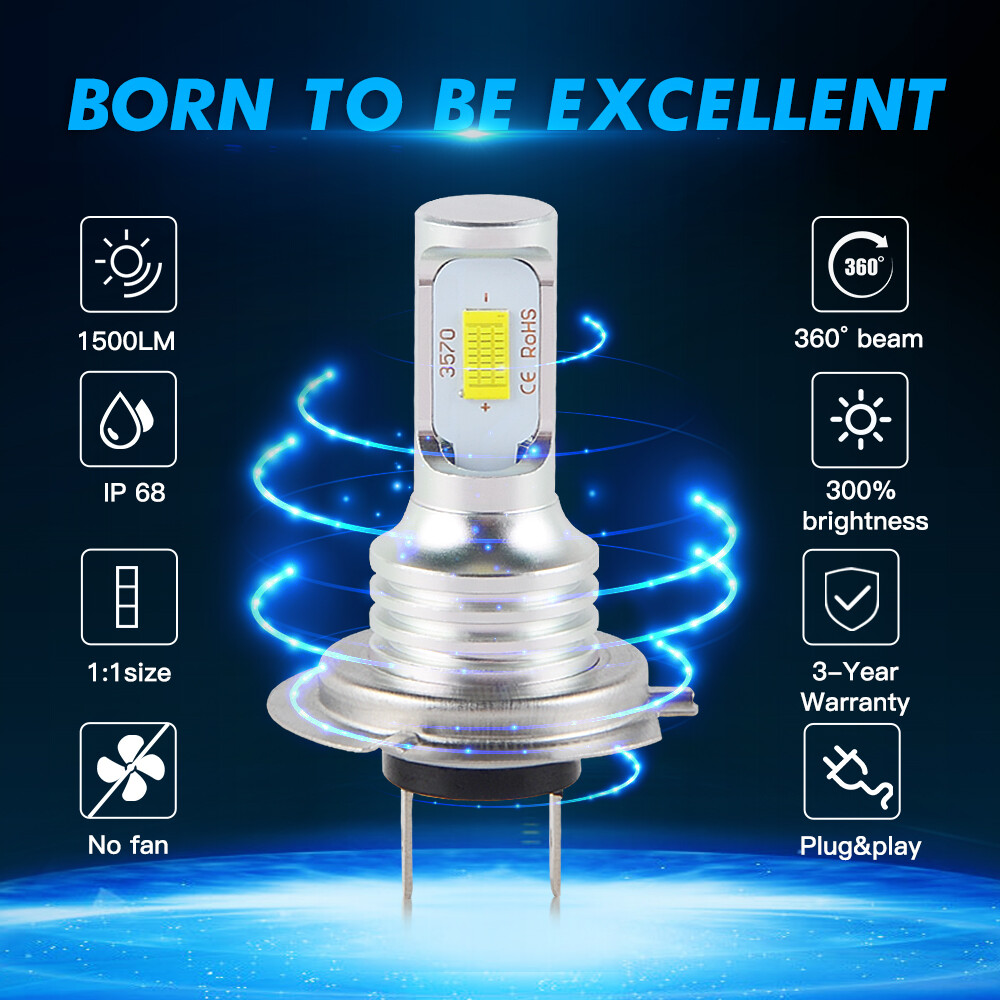 H7 LED Headlight Bulbs Cold White Fit Honda CBR600F4i 2001-2006 CBR954RR 2001-03