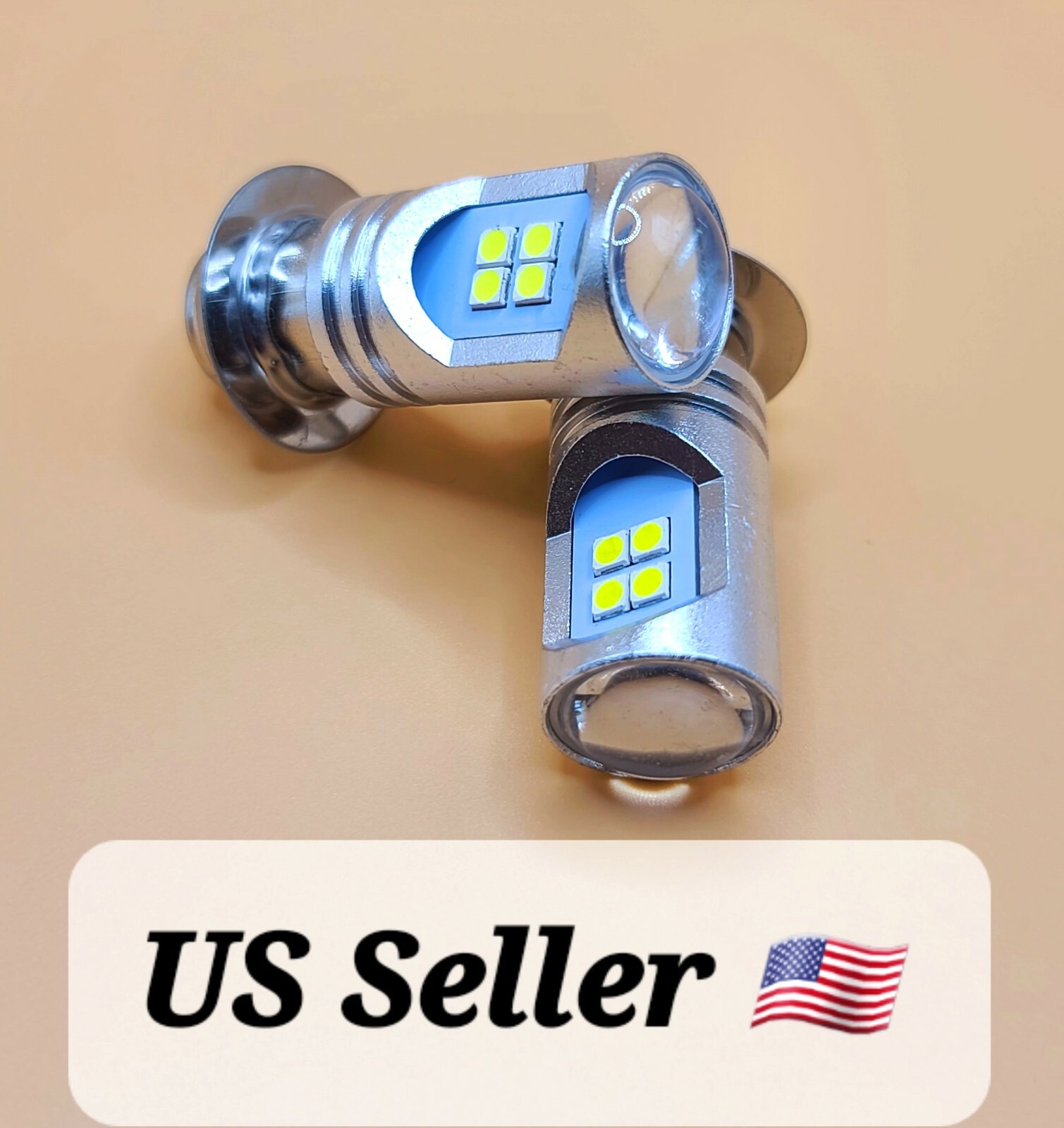 2 Super Bright LED light bulbs for Toshiba bulb 12v 25w single contact; scooter