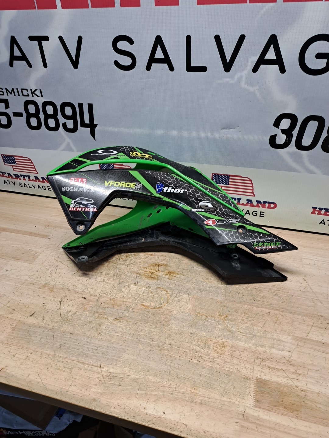 2009 Kawasaki KLX 140 klx140 tank cover plastic body panel cowl fairing R9