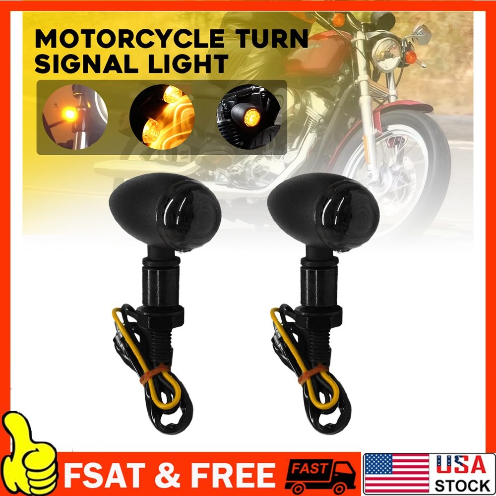 Motorcycle Turn Signal Lights Mini Bullet Blinker Amber Indicator Light 1-10Set