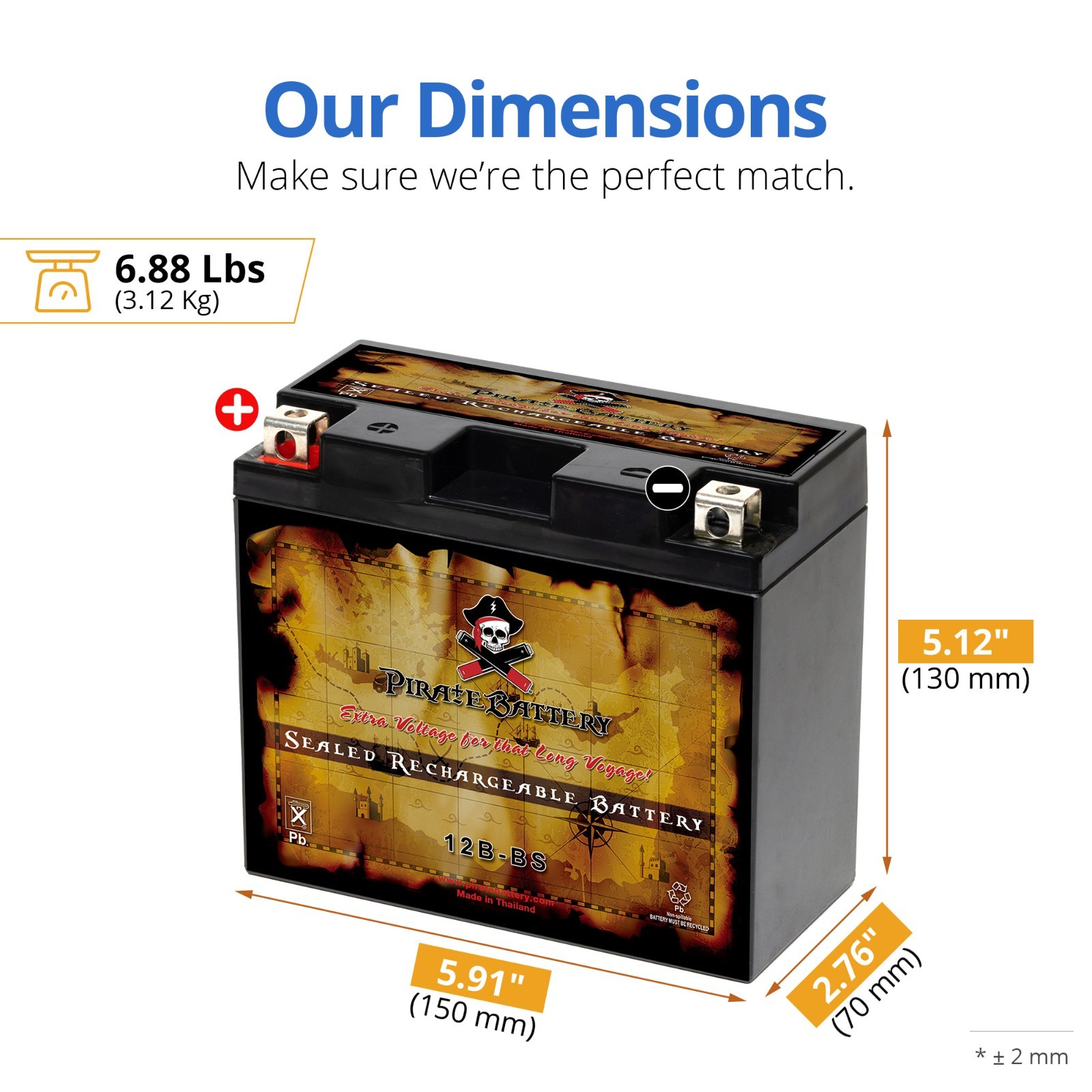 YT12B-BS High Performance Maintenance Free AGM Rechargeable Motorcycle Battery