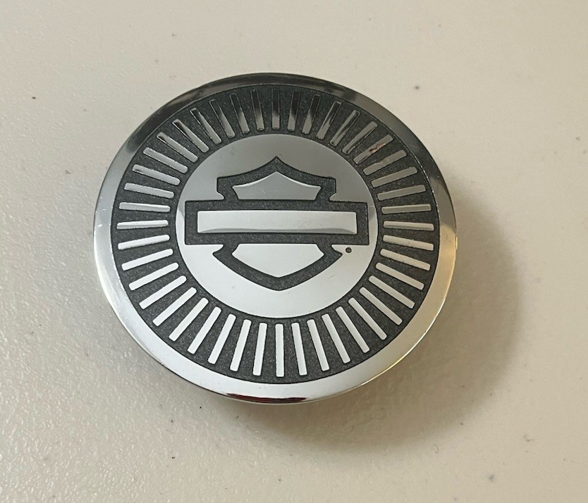 Harley Davidson Black and Silver with Bar & Shield Logo Fender Medallion