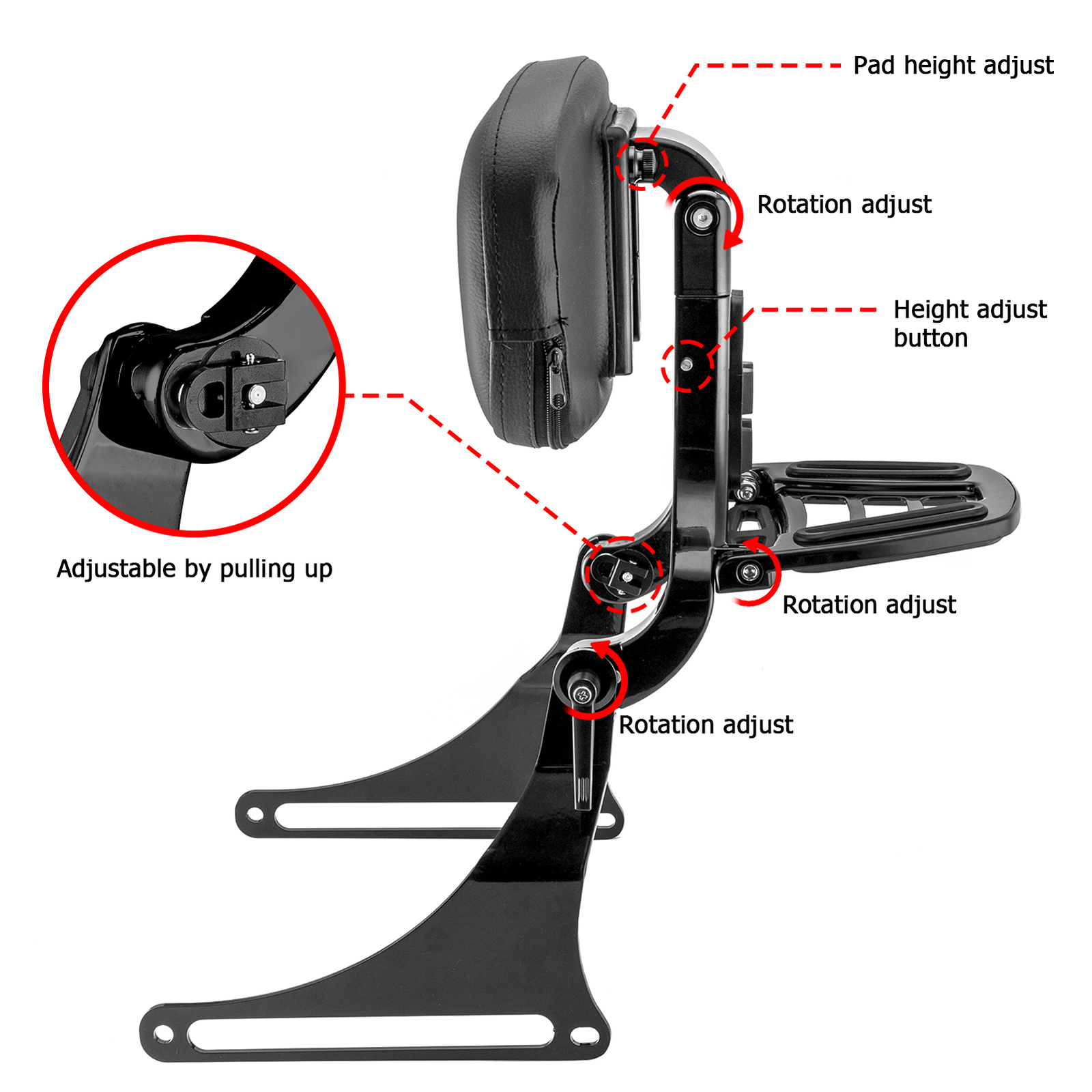 MOFUN Multi-Purpose Backrest Sissy Bar For Harley Fat Boy Breakout FXBRS 2018-UP