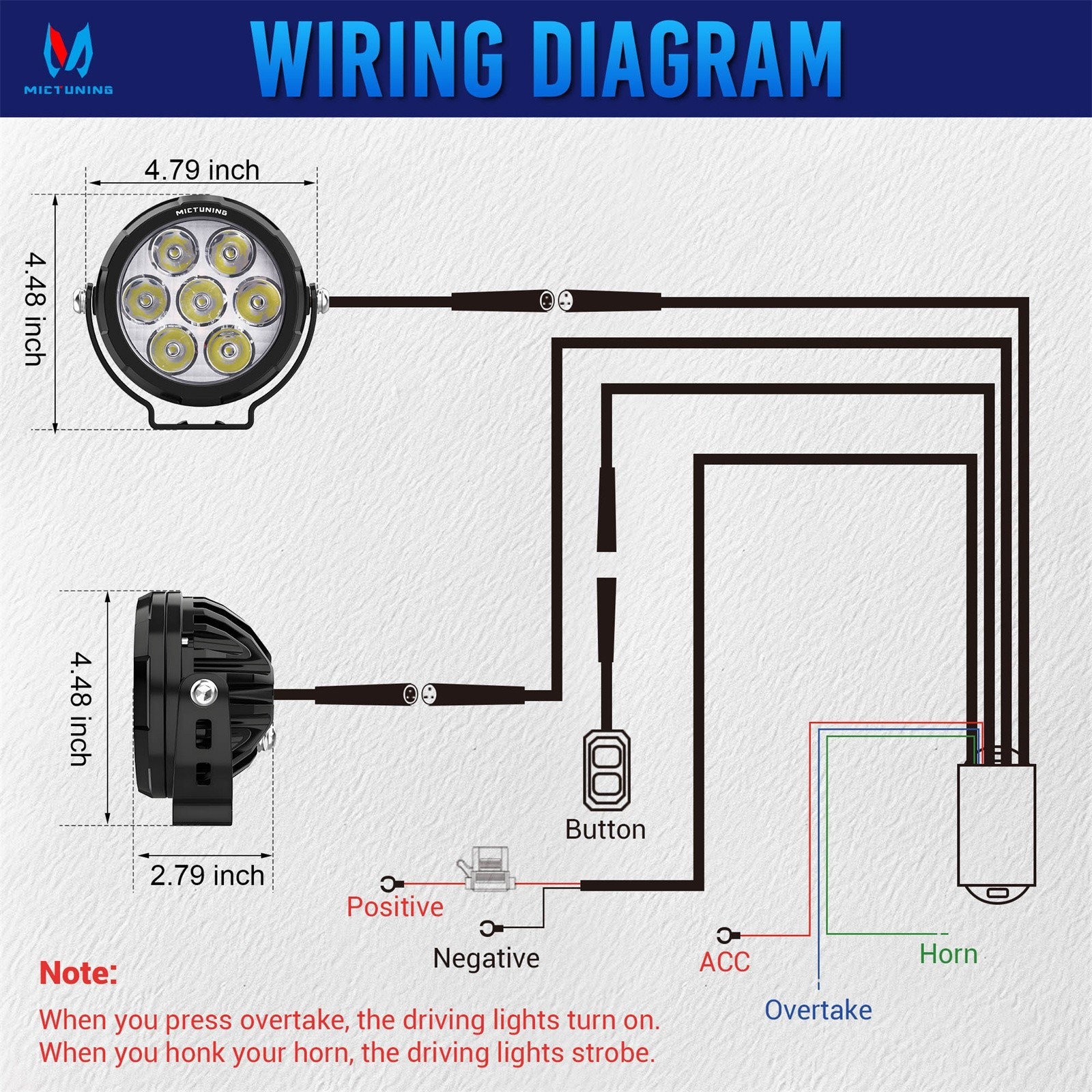 120W 13650LM LED Motorcycle Driving Fog Spot Lights Auxiliary Lamp White+Amber