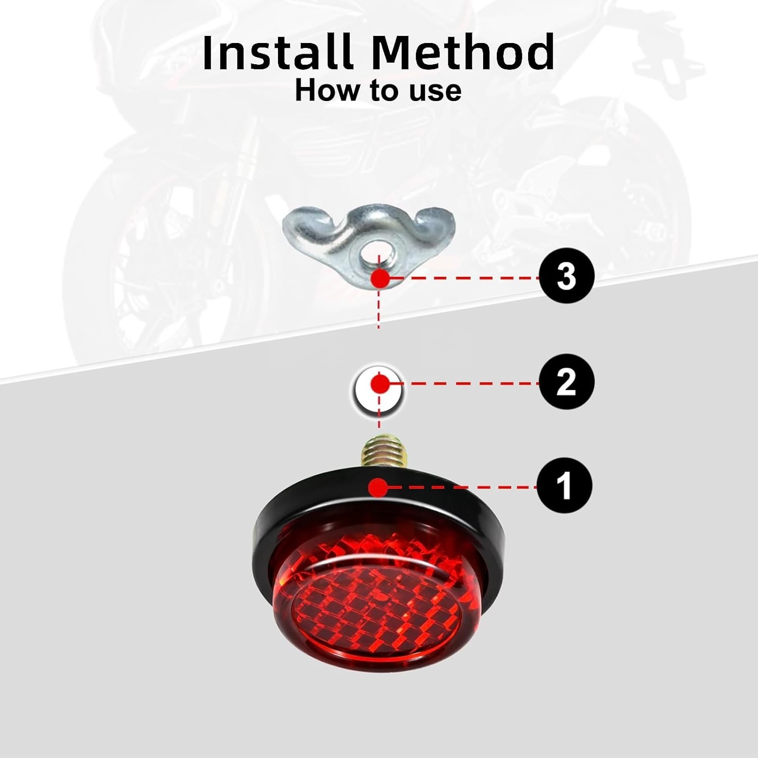 Durable 6PCS Red Motorcycle License Plate Screws – Reflective & Rust-Resistant