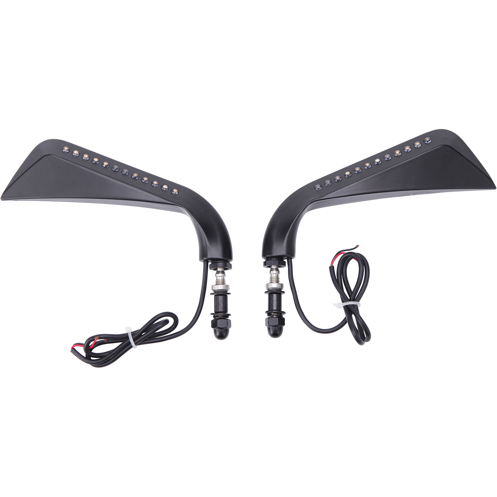Black Motorcycle Mirrors w/ LED Turn Signal For Harley V-Rod Sportster Softail