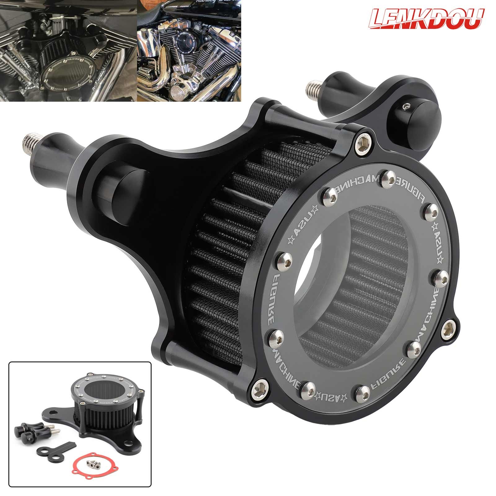 Mini Air Cleaner Intake Filter For Harley Twin Cam EVO Touring Softail FLST Dyna