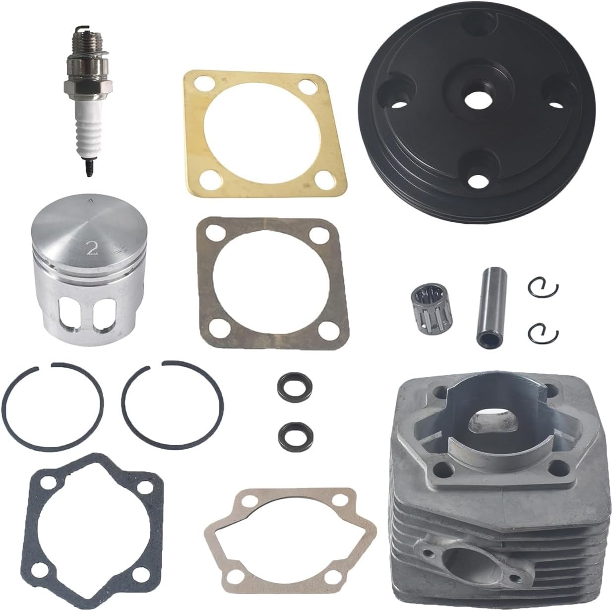 50mm CNC Cylinder HeadCover Piston For 100cc 2 Stroke Engine Motorized Bicycle