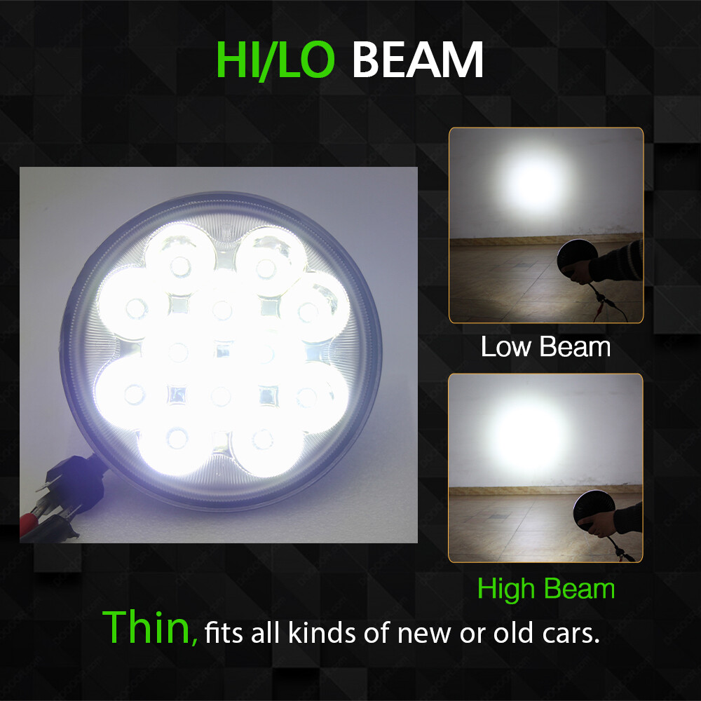 Brightest 5-3/4″ 5.75 inch LED Headlight Projector Hi/Lo Beam H4 For Motorcycle