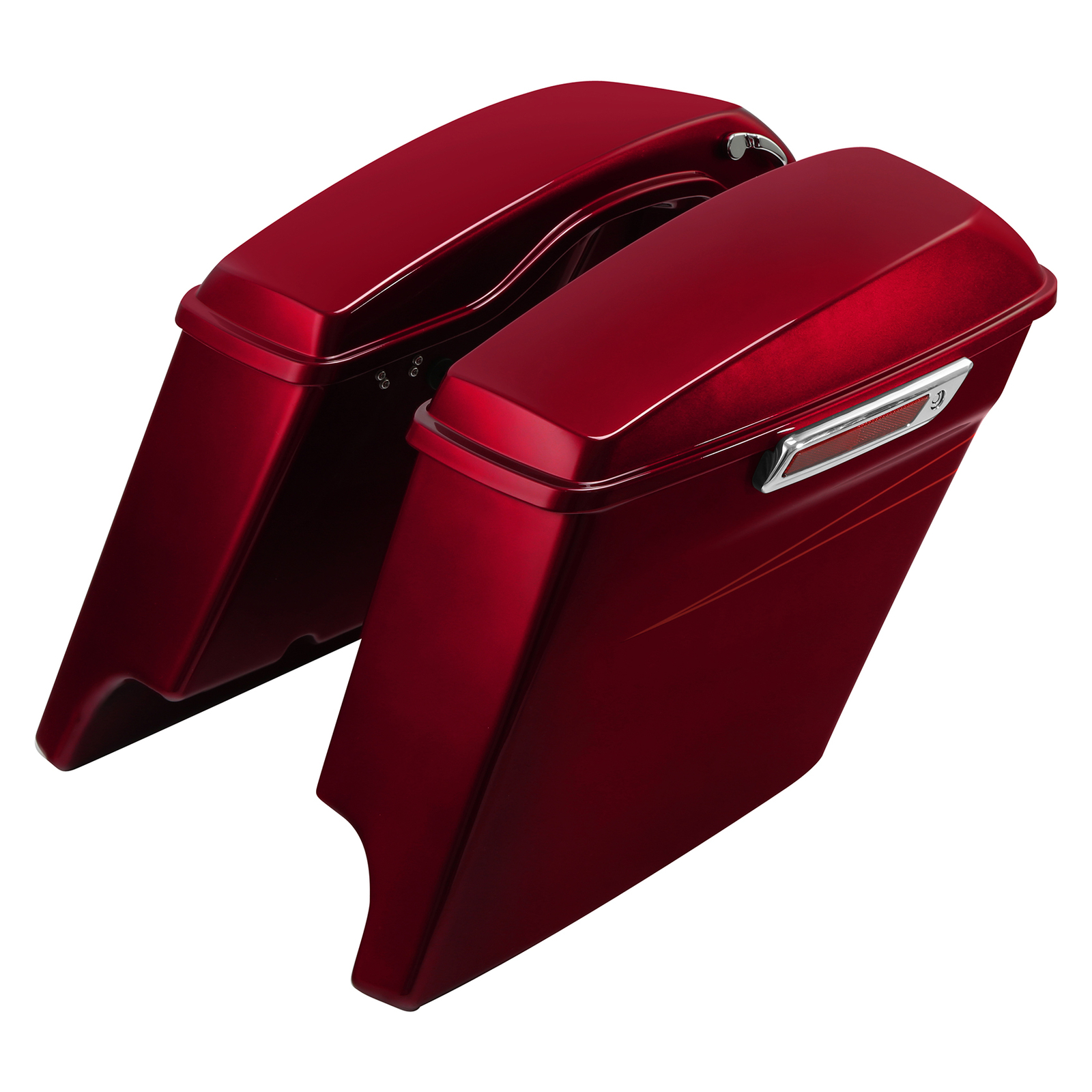 5″ Stretched Hard Saddlebags Fit For Harley Road Glide 14-23 Velocity Red Sunglo