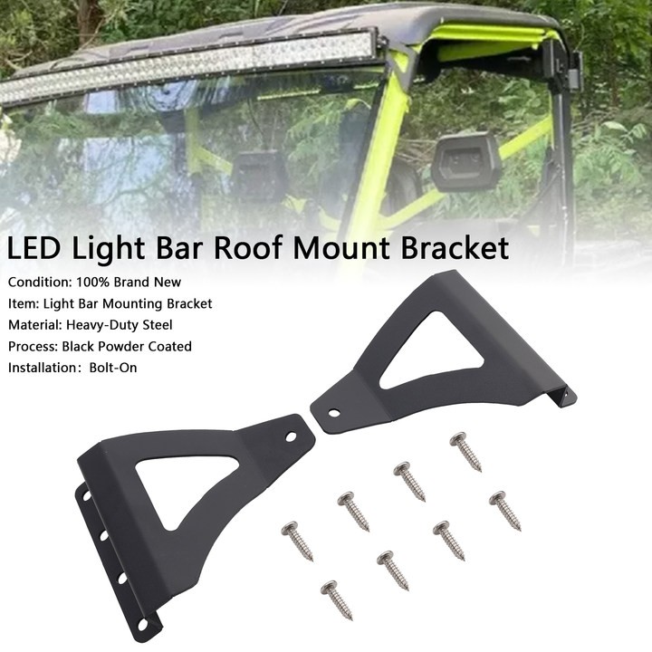 LED Light Bar Roof Mount Bracket Fit Can-am Defender Pro-Fit Cage 50″/52″ 16-25