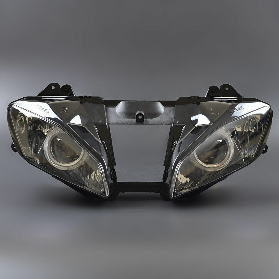 HID Projector Headlight Blue Angel Eye Assembly Light For Yamaha YZF R6 08-2015