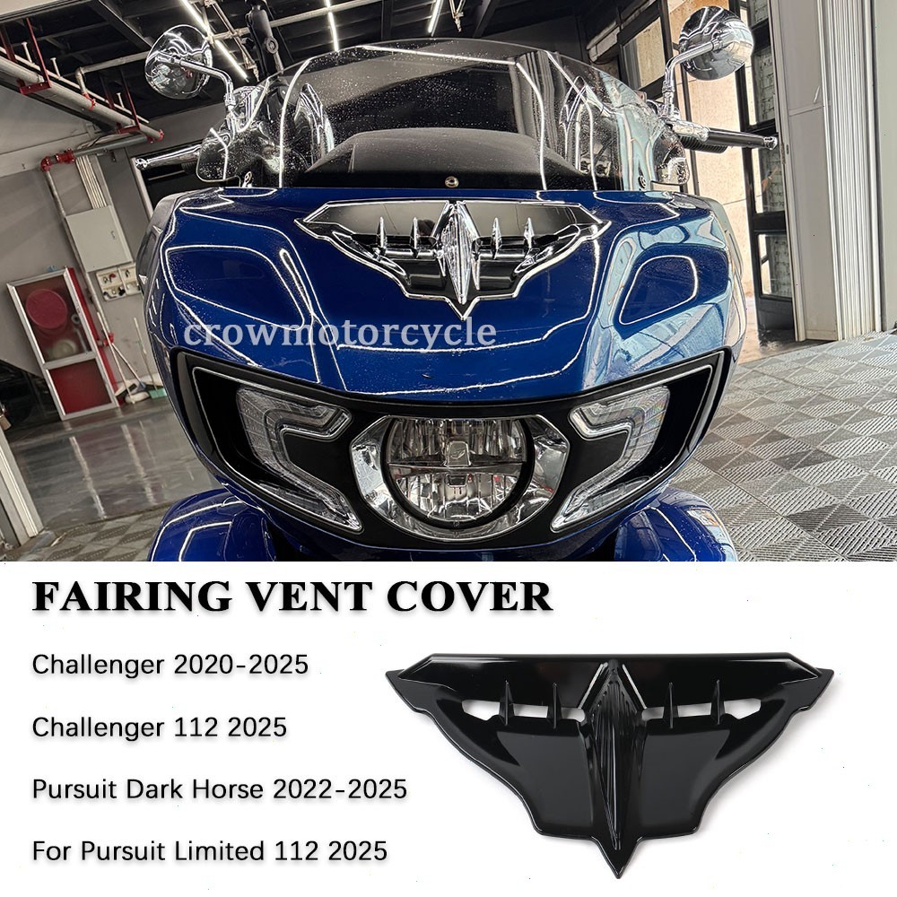 Bright Black Fairing Vent Decorative Cover For Indian Pursuit Dark Horse 2022-25