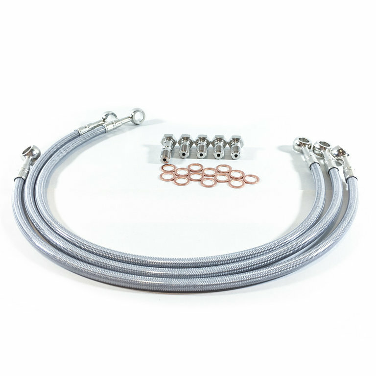 HONDA 1984-1987 GL 1200 Goldwing Aspencade GALFER BRAIDED FRONT BRAKE LINE KIT