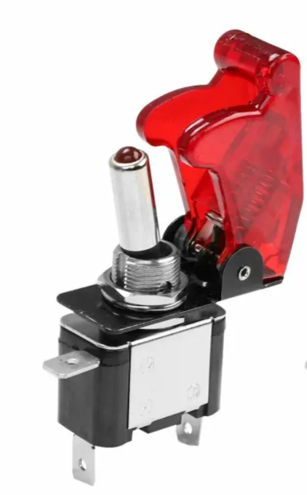 2 Toggle Switch 12 Volt 20A SPST ON/OFF Car Truck Boat ATV-Red Cover/Red LED