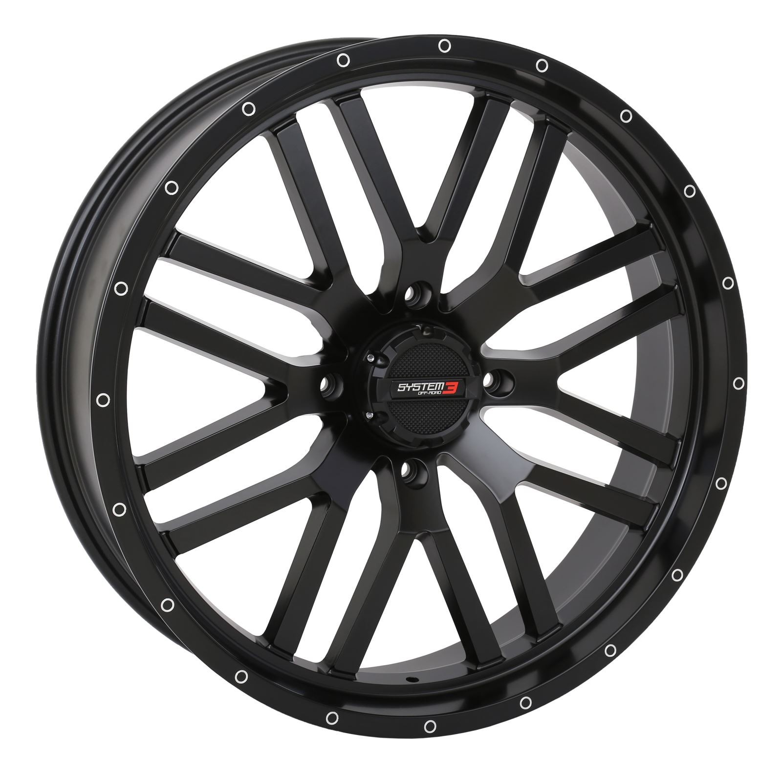 ST-3 Simulated Beadlock Wheel – 24×6.5, 4/137, 4+2.5 – Matte Black 24S3-1137