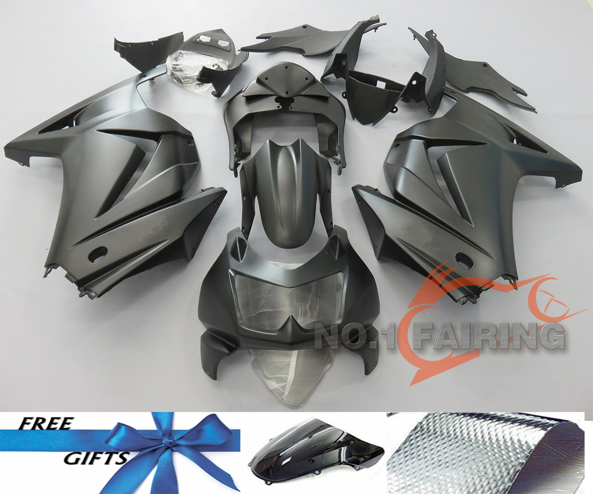 Matte Black Paint Fairing Kit Injection fit for KAWASAKI NINJA 250R 2008-2012