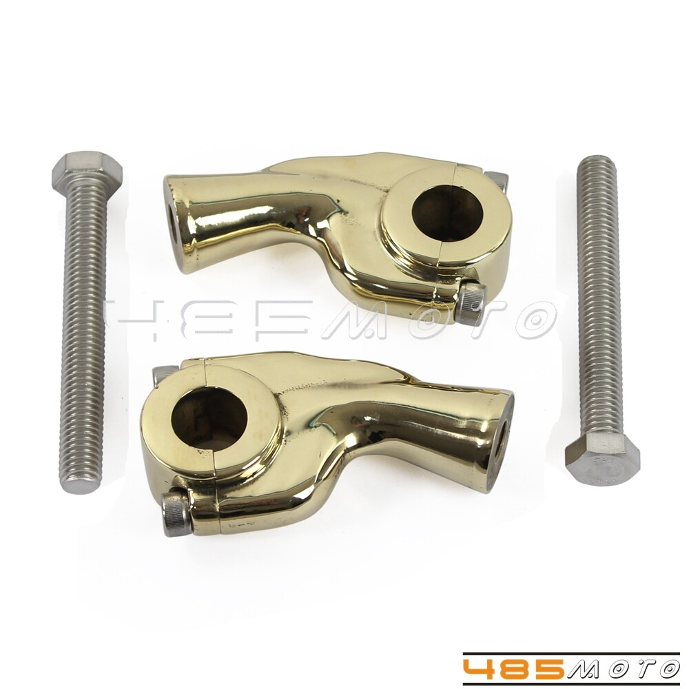 Brass 22mm 7/8″ Handlebar Mount Clamp Riser Kit For Harley Dyna Chopper Bobber