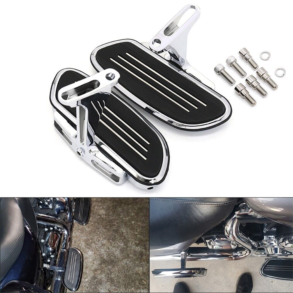 For Harley Road King FLHR 1994-2023 Chrome Passenger Footboard Rear Floorboards