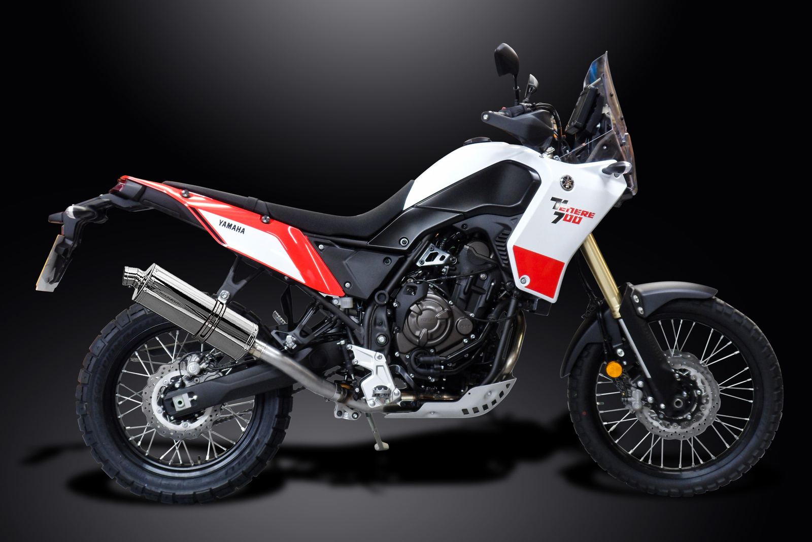 Yamaha XT700 Tenere 2019-2022 Slip On 14″ Oval Stainless Exhaust Muffler Kit