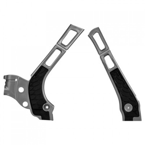 Acerbis X-Grip Frame Guards Silver/Black 2464741015 for YAMAHA YZ125 YZ250