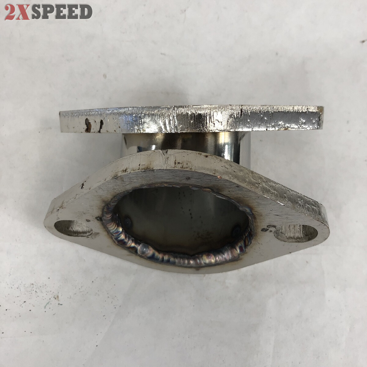 2.25″ to 2.25″ 45-degree 2 Bolt Flange Exhaust Muffler Pipe Flange Mild Steel