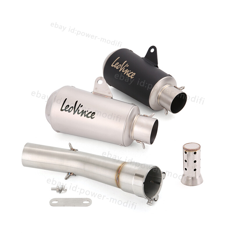 51MM For Yamaha FZ1 2006-2015 Exhaust Tips Mid Link Pipe Slip On Black Muffler