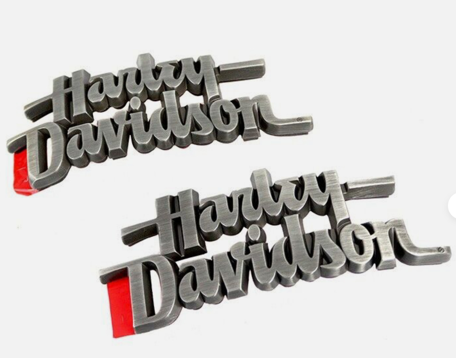 OEM Harley Dyna Softail Sportster Gas Fuel Tank Emblems Set Right & Left badges