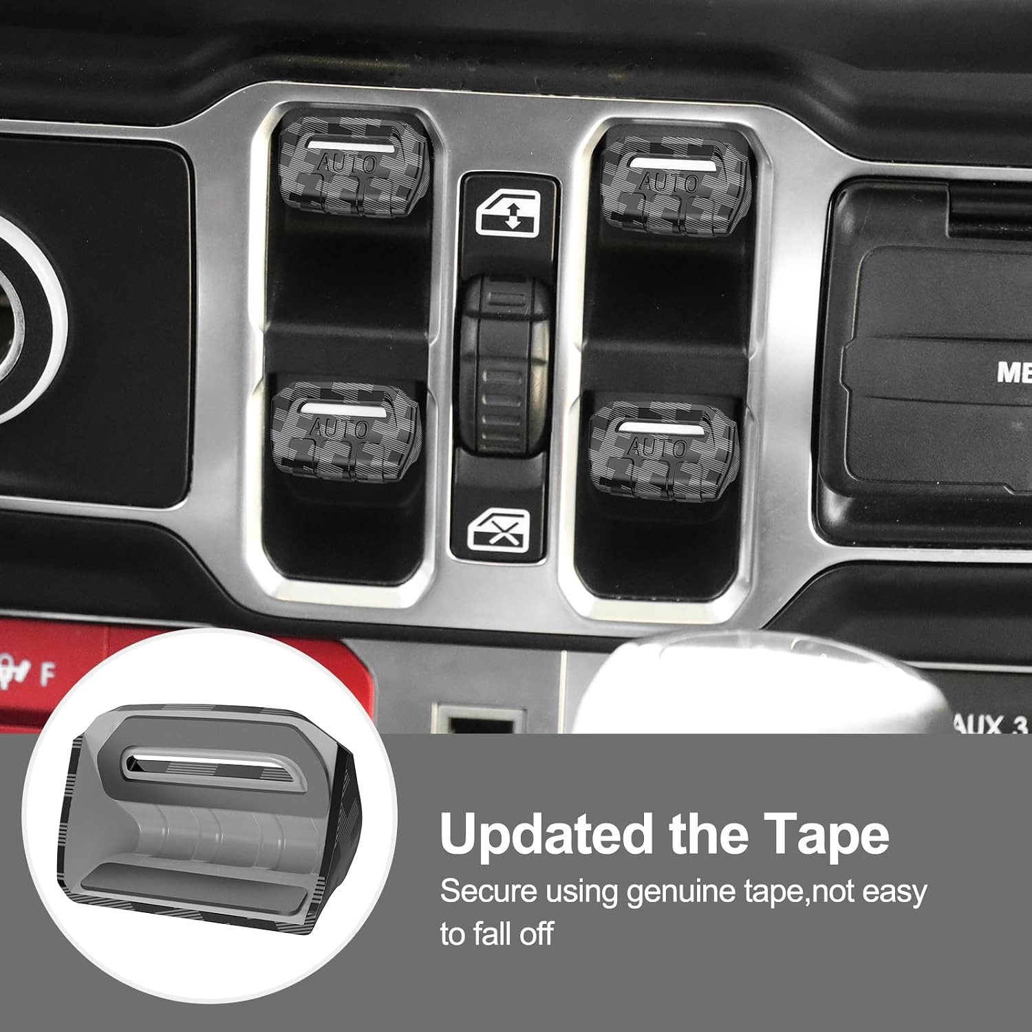 Window Switch Button Cover Jeep Wrangler Gladiator 2018-2026 JL JLU 4XE JT