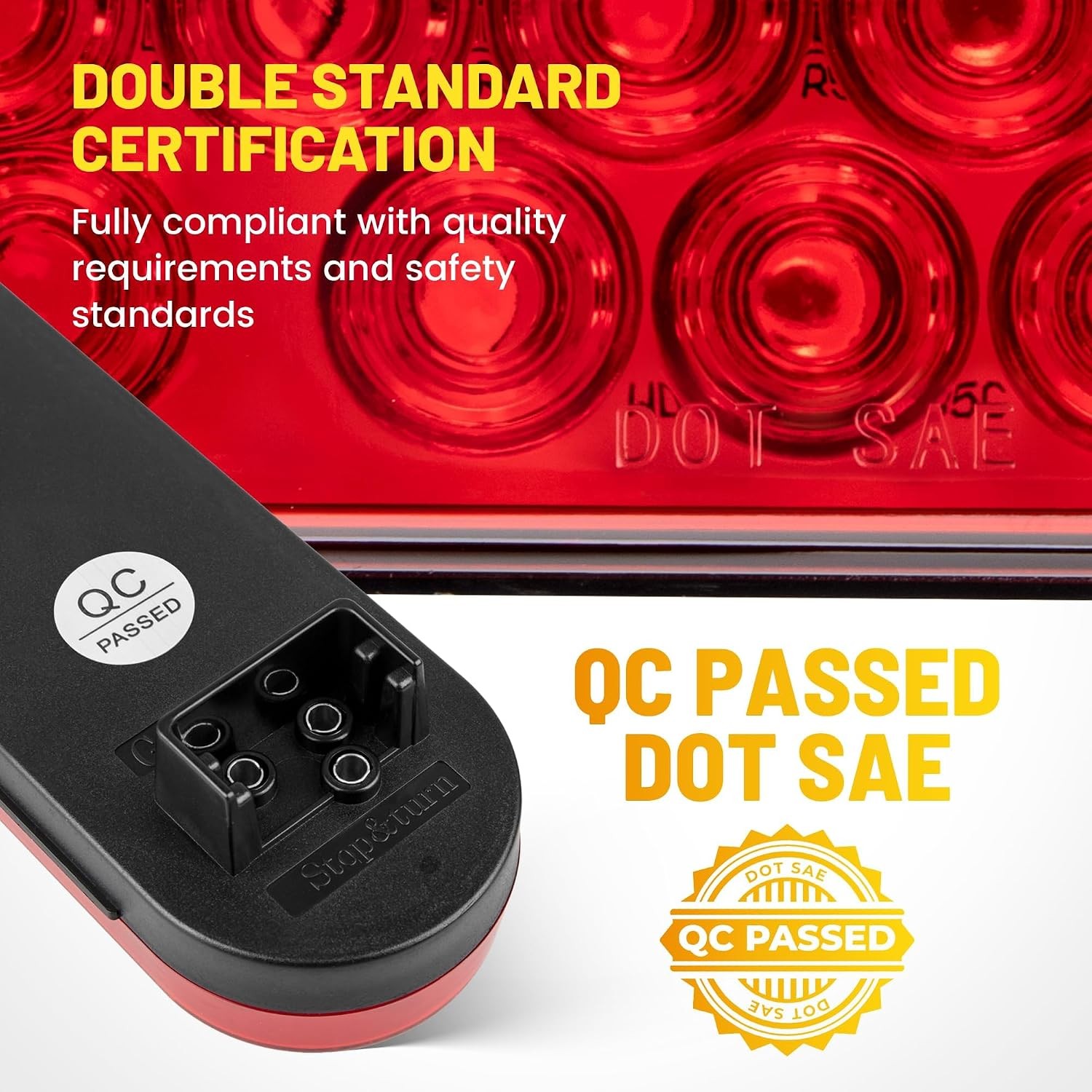 6 Inch Oval Red LED Trailer Tail Lights 2PCS